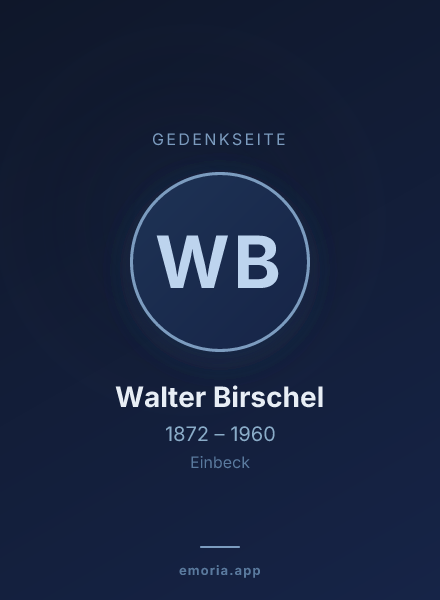 Gedenkportrait von Walter Birschel