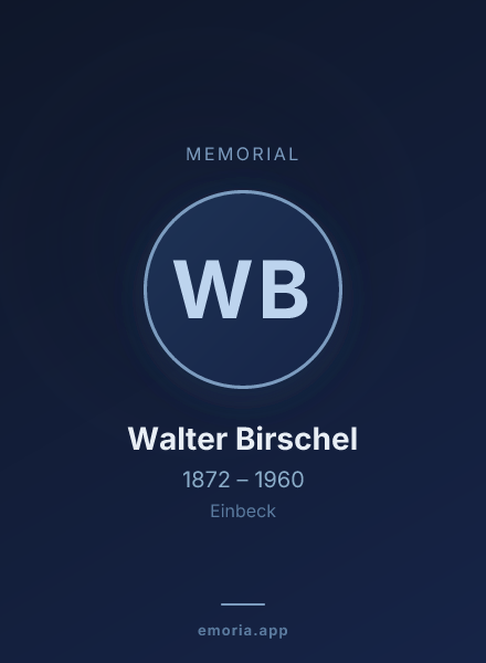 Memorial portrait of Walter Birschel