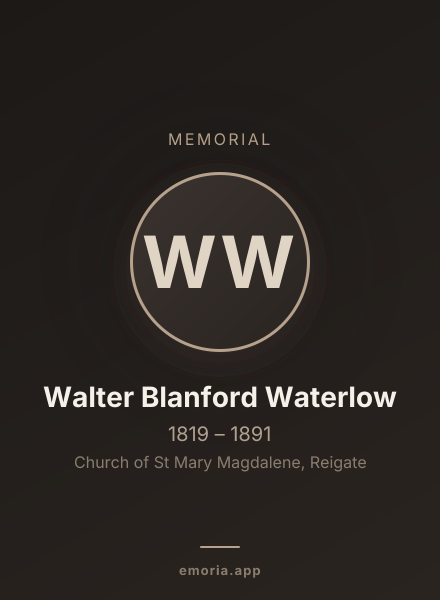 Memorial portrait of Walter Blanford Waterlow