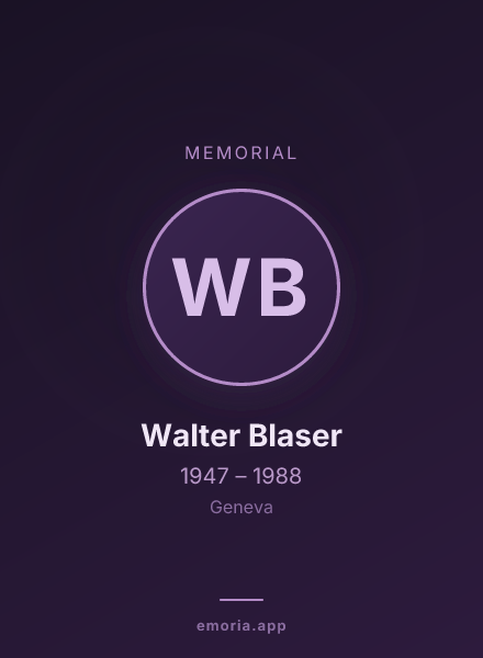 Memorial portrait of Walter Blaser