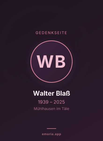 Gedenkportrait von Walter Blaß