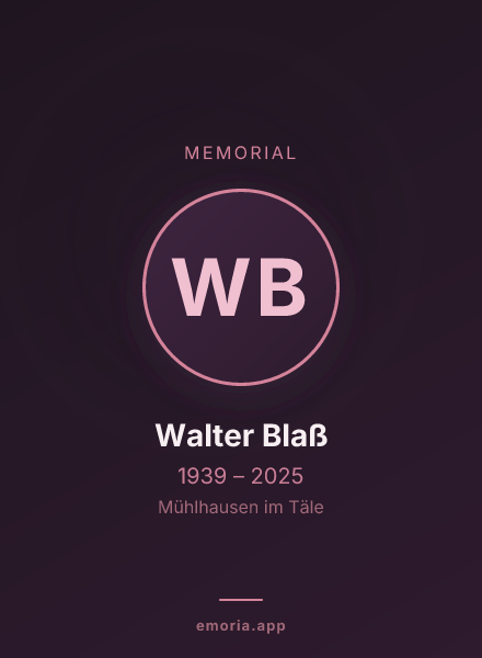 Memorial portrait of Walter Blaß