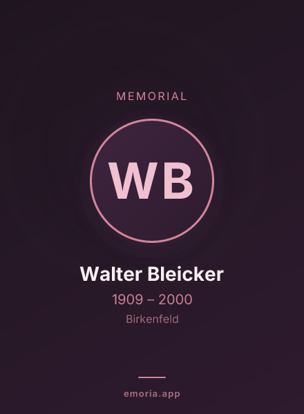Memorial portrait of Walter Bleicker