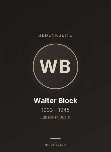 Gedenkportrait von Walter Block