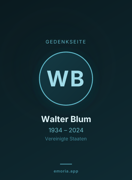Gedenkportrait von Walter Blum