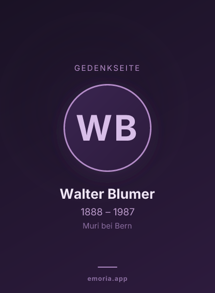 Gedenkportrait von Walter Blumer