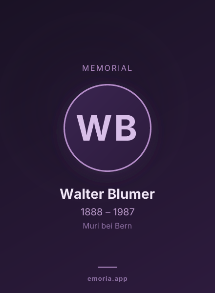 Memorial portrait of Walter Blumer
