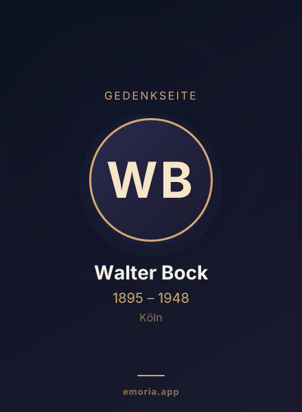 Gedenkportrait von Walter Bock