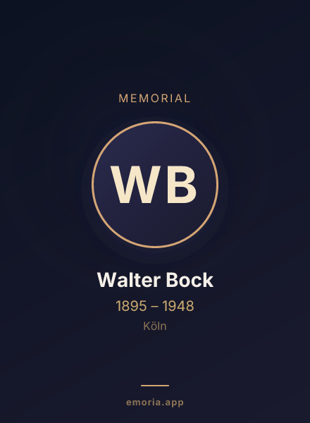 Memorial portrait of Walter Bock