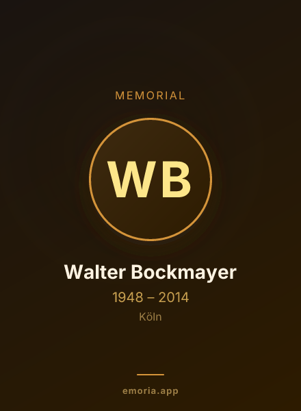 Memorial portrait of Walter Bockmayer