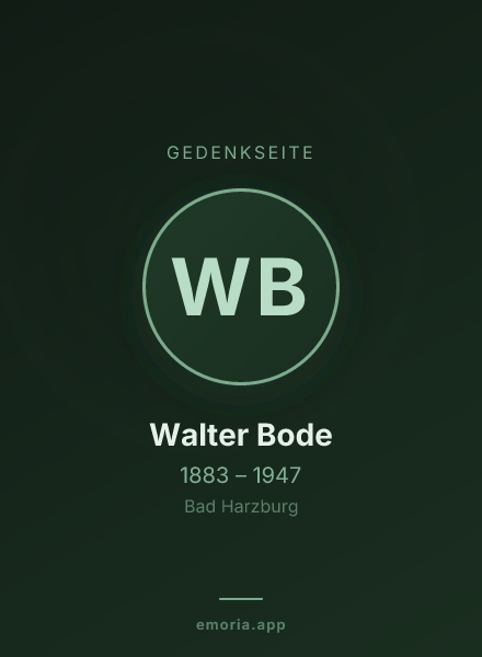 Gedenkportrait von Walter Bode