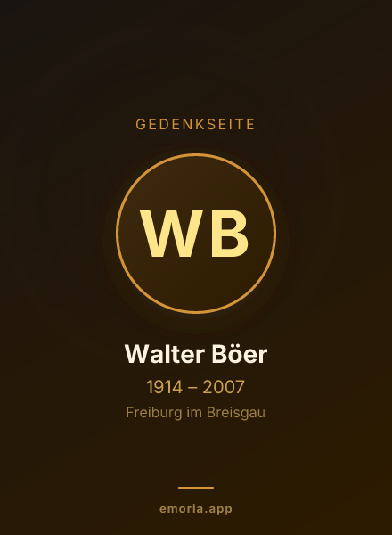 Gedenkportrait von Walter Böer