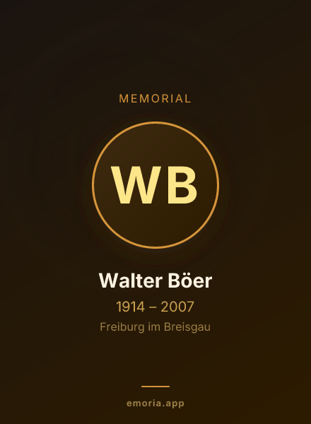 Memorial portrait of Walter Böer