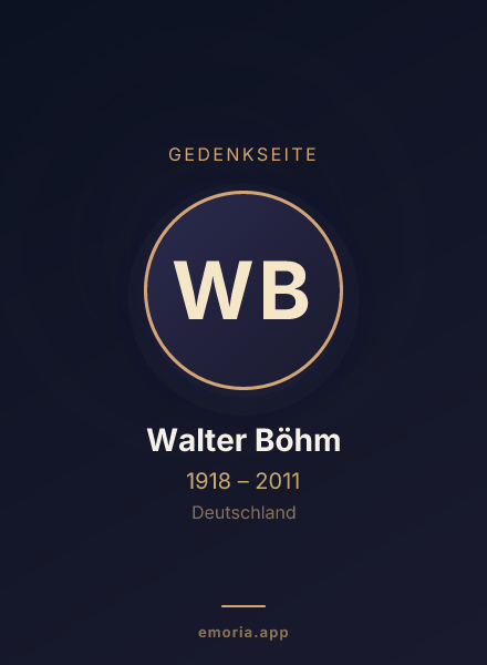 Gedenkportrait von Walter Böhm