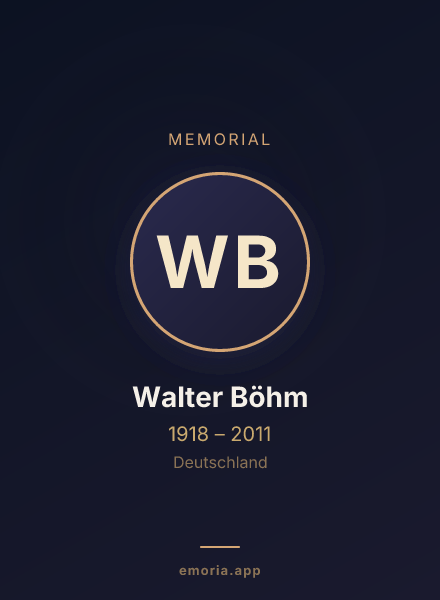 Memorial portrait of Walter Böhm
