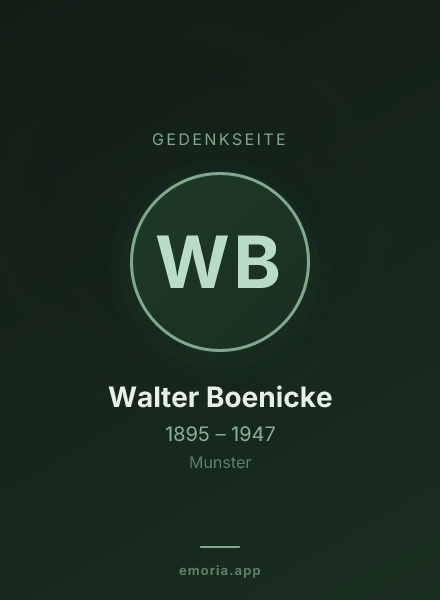 Gedenkportrait von Walter Boenicke