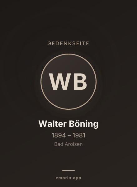 Gedenkportrait von Walter Böning