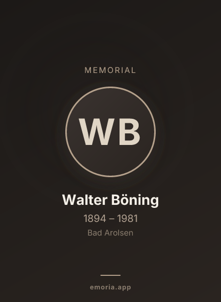 Memorial portrait of Walter Böning