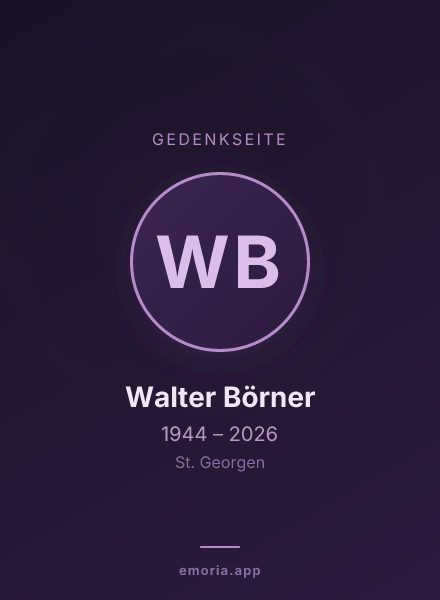 Gedenkportrait von Walter Börner
