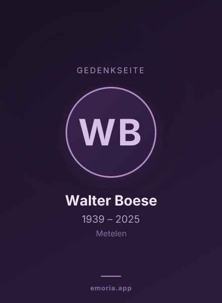 Gedenkportrait von Walter Boese
