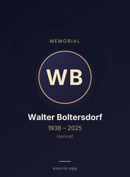 Memorial portrait of Walter Boltersdorf