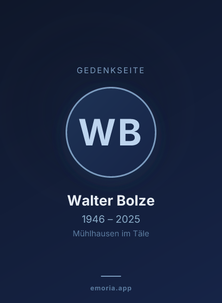 Gedenkportrait von Walter Bolze