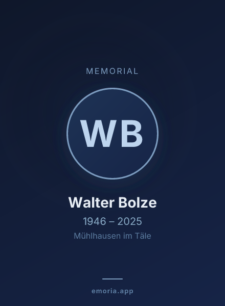Memorial portrait of Walter Bolze