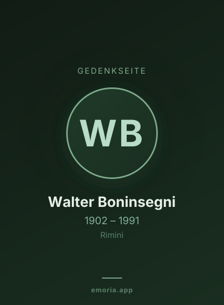 Gedenkportrait von Walter Boninsegni