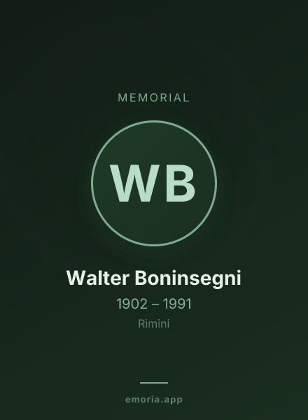 Memorial portrait of Walter Boninsegni
