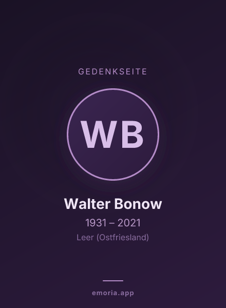 Gedenkportrait von Walter Bonow