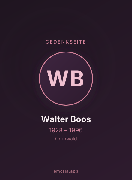Gedenkportrait von Walter Boos