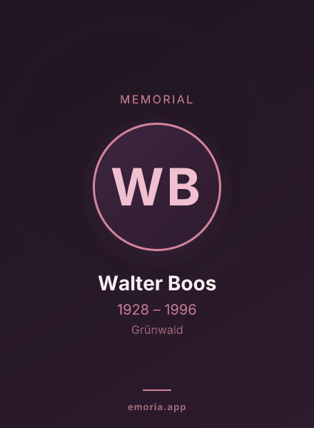 Memorial portrait of Walter Boos
