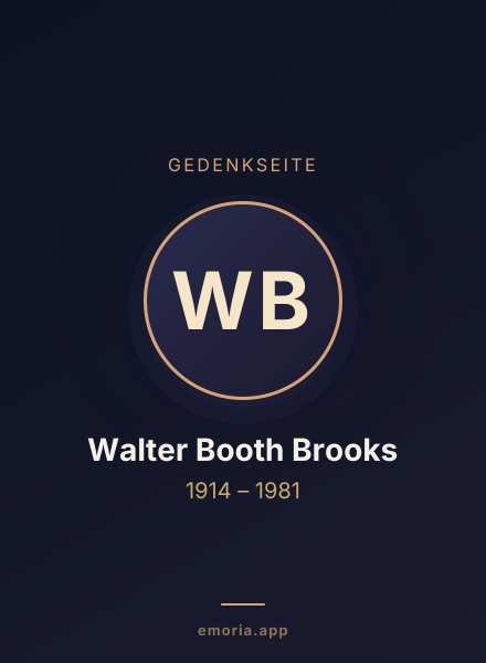 Gedenkportrait von Walter Booth Brooks