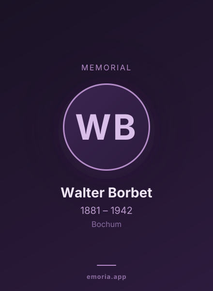 Memorial portrait of Walter Borbet