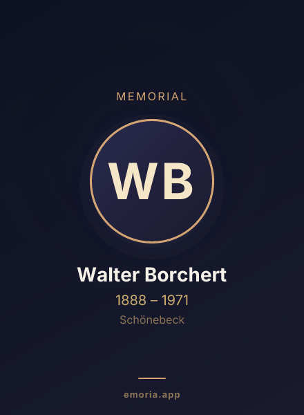 Memorial portrait of Walter Borchert