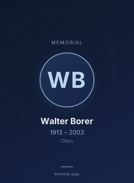 Memorial portrait of Walter Borer