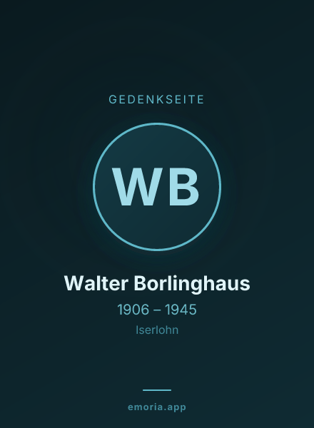 Gedenkportrait von Walter Borlinghaus