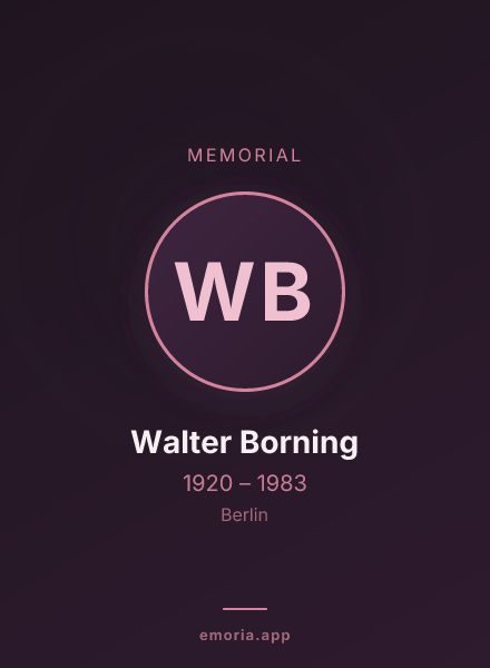 Memorial portrait of Walter Borning