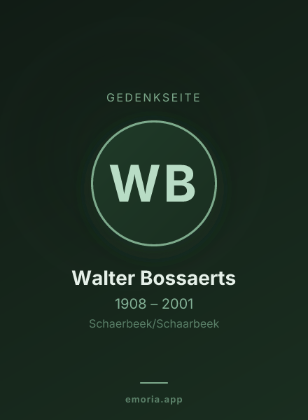 Gedenkportrait von Walter Bossaerts