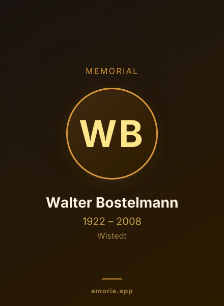Memorial portrait of Walter Bostelmann