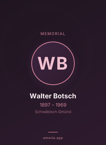 Memorial portrait of Walter Botsch