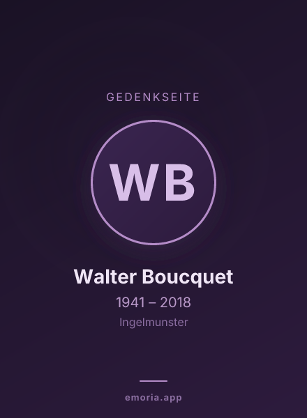 Gedenkportrait von Walter Boucquet