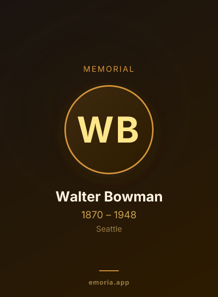 Memorial portrait of Walter Bowman