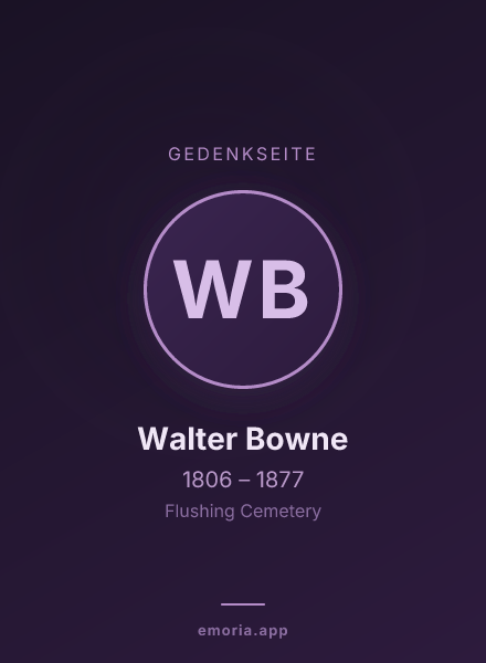 Gedenkportrait von Walter Bowne