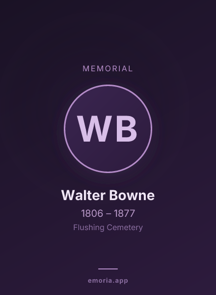 Memorial portrait of Walter Bowne