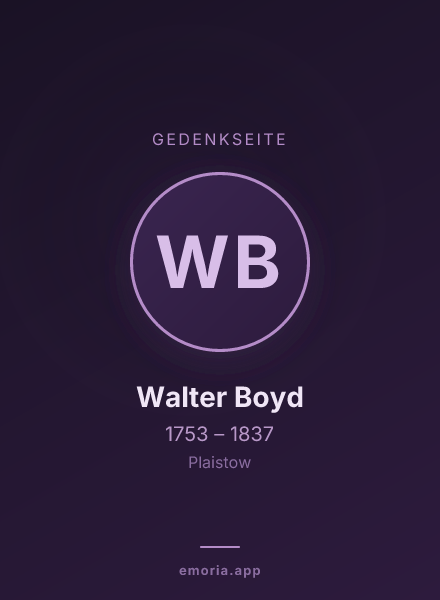 Gedenkportrait von Walter Boyd