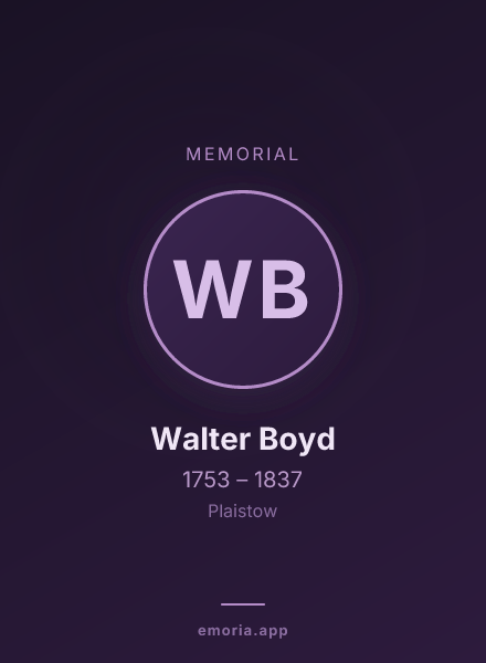 Memorial portrait of Walter Boyd