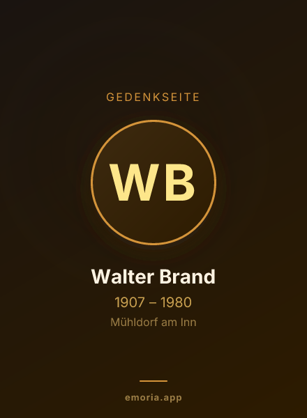 Gedenkportrait von Walter Brand