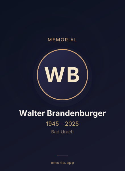 Memorial portrait of Walter Brandenburger