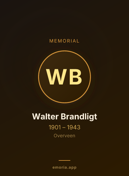 Memorial portrait of Walter Brandligt